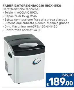 C+C Cash and Carry Fabbricatore ghiaccio inox 15kg offerta