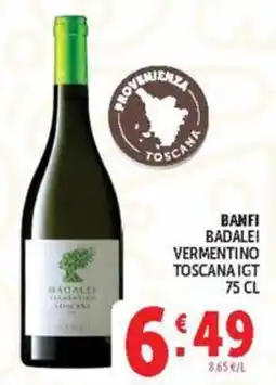 Deco Maxistore Banfi Badalei Vermentino Toscana IGT offerta