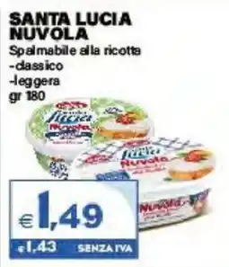 Boningros Cash and Carry Santa Lucia Nuvola Spalmabile alla ricotta classico leggera offerta