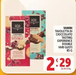 Deco Maxistore Vanini Tavoletta di Cioccolato Tasting Experience Double offerta