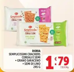 Deco Maxistore Doria semplicissimi crackers cereali e semi offerta