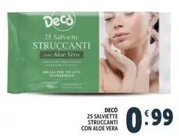 Deco Maxistore Decò 25 salviette struccanti con aloe vera offerta