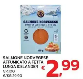 Salmone norvegese affumicato a fetta lunga icelander