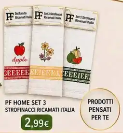 A Casa Mia PF HOME SET 3 STROFINACCI RICAMATI ITALIA offerta