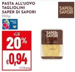 Pan Pasta all'uovo tagliolini Saper di Sapori offerta