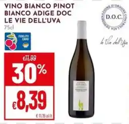 Pan Vino bianco Pinot bianco Adige DOC Le Vie dell'Uva offerta