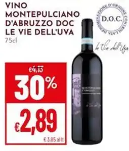 Pan Vino Montepulciano d'Abruzzo Doc Le Vie dell'Uva offerta