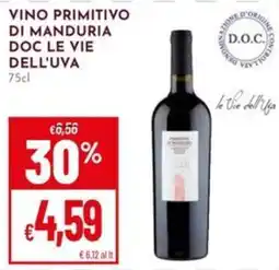 Pan Vino primitivo di manduria doc le vie dell'uva offerta