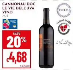 Pan Cannonau Doc Le Vie Dell'Uva Vino offerta