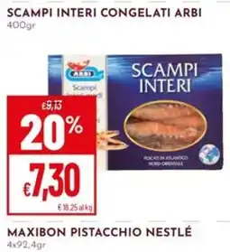 Pan Scampi interi Arbi offerta