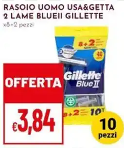 Pan Rasoio uomo usa&getta 2 lame blueii gillette offerta