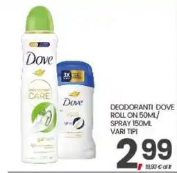 Eurospar Deodoranti Dove offerta