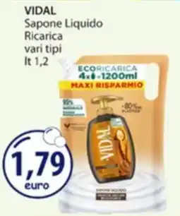 Acqua & Sapone Sapone Liquido Ricarica Vidal offerta