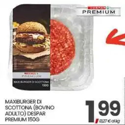 Eurospar Maxiburger di scottona (bovino adulto) Despar Premium offerta