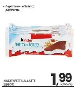 Eurospar Kinder fetta al latte offerta