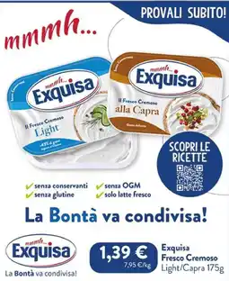 Eurospar Exquisa Fresco Cremoso Light/Capra offerta