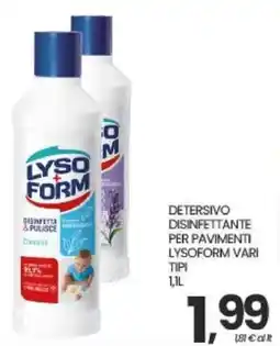 Eurospar Detersivo disinfettante per pavimenti Lysoform vari tipi offerta