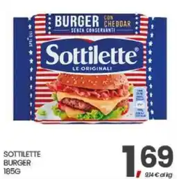 Eurospar Sottilette burger con cheddar offerta