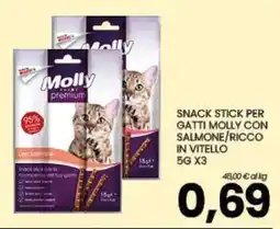 Eurospar Snack stick per gatti Molly con salmone offerta