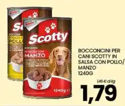Eurospar Bocconcini per cani Scotty in salsa con pollo/manzo offerta