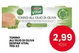 Eurospar Tonno all'olio di oliva Despar Vital offerta
