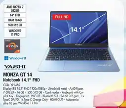 Wellcome Yashi Monza GT 14 Notebook 14.1" FHD offerta
