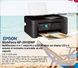 Wellcome Epson WorkForce WF-2910DWF offerta