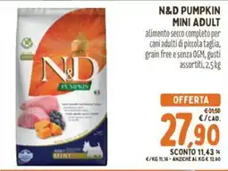 Pet Store Conad N&D Pumpkin Mini Adult offerta