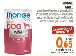 Pet Store Conad Monge Grill Adult Dog Manzo offerta