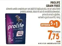 Pet Store Conad prolife grain free adult sensitive mini offerta