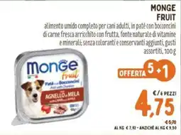 Pet Store Conad Monge Fruit Paté con Bocconcini con Agnello e Mela offerta