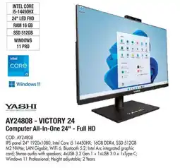 Wellcome YASHI AY24808 - VICTORY 24 Computer All-In-One 24" - Full HD offerta