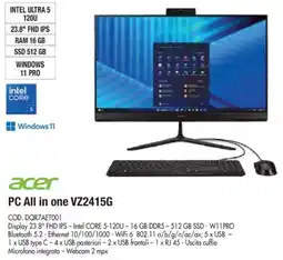 Wellcome Acer PC All in one VZ2415G offerta