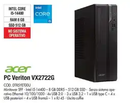 Wellcome Acer PC Veriton VX2722G offerta