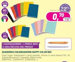 Buffetti Quaderni e Maxiquaderni Happy Color 80G offerta