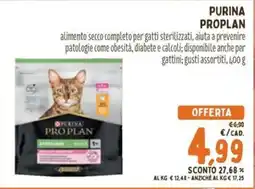 Pet Store Conad Purina Pro Plan alimento secco completo per gatti sterilizzati offerta