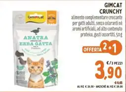 Pet Store Conad Gimcat Crunchy Anatra Erba Gatta offerta