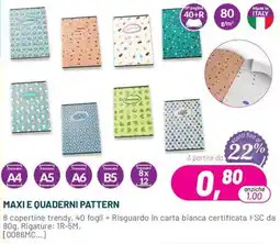 Buffetti Maxi e quaderni pattern offerta