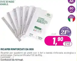 Buffetti Ricambi rinforzati da 80g offerta