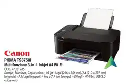 Wellcome Canon PIXMA TS3750i offerta