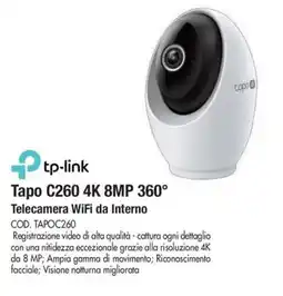 Wellcome Tp-link Tapo C260 4K 8MP 360° Telecamera WiFi da Interno offerta