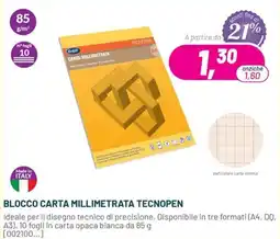 Buffetti Blocco carta millimetrata Tecnopen offerta