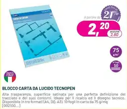 Buffetti Blocco carta da lucido Tecnopen offerta