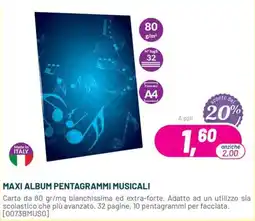 Buffetti Maxi album pentagrammi musicali offerta