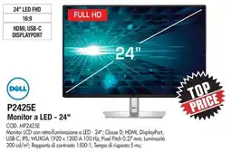 Wellcome Dell P2425E Monitor a LED - 24" offerta
