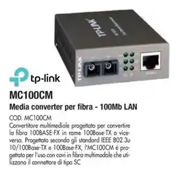 Wellcome Tp-link MC100CM media converter per fibra - 100Mb LAN offerta