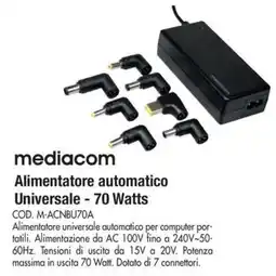Wellcome Alimentatore automatico universale mediacom 700 Watts offerta