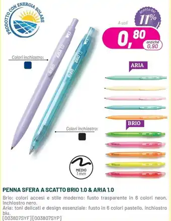 Penna sfera a scatto Brio 1.0 & Aria 1.0