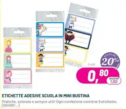 Buffetti Etichette adesive scuola in mini bustina offerta