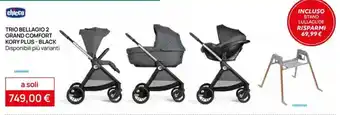 Prenatal Chicco Trio Bellagio 2 Grand Comfort Kory Plus - Black offerta